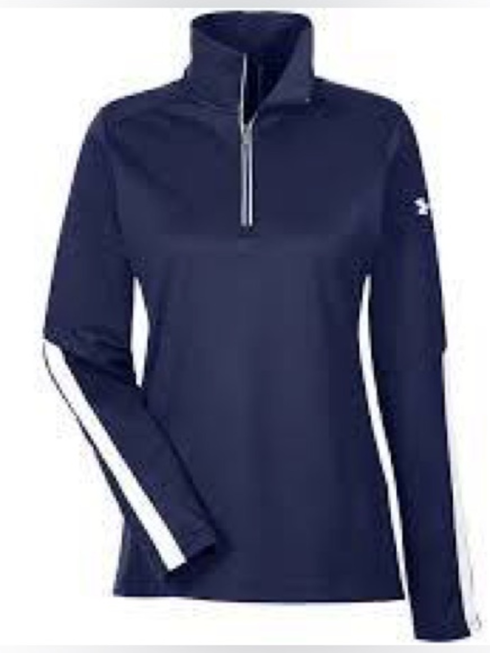 Under Armour Women's Qualifier 1/4 Zip Pullover in Midnight Navy Blue. Size L